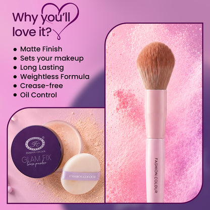 Glam Fix Loose Powder For Face Makeup | Setting & Finishing Loose Powder For All Skin Types | Non- Drying & Lightweight | Evens Out Skin Tone | Blurs Imperfections