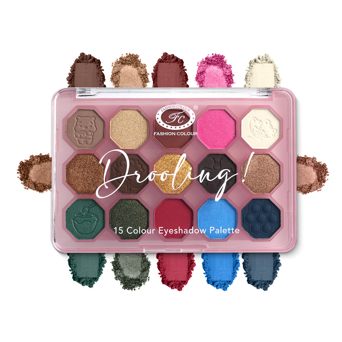 Drooling 15-Color Eyeshadow Palette – Bold, Pigmented, Long-Lasting & Blendable Shades for Creative Eye Looks – Matte, Shimmer & Glitter | All Skin Tones | Professional & Daily Use