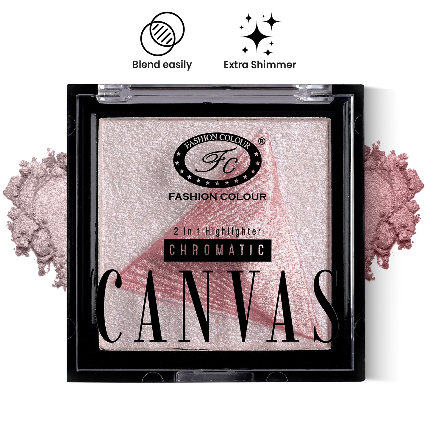 Canvas Chromatic 2-in-1 Highlighter | Long-Lasting Glow with Dual Tone Finish | Smooth, Blendable & Lightweight Texture | All Skin Types | 9g