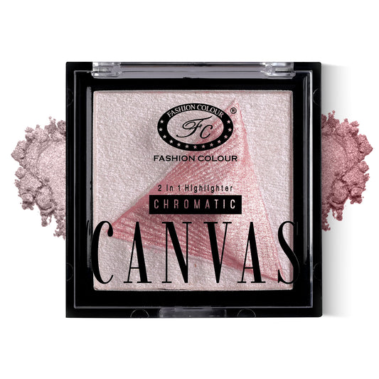 Canvas Chromatic 2-in-1 Highlighter | Long-Lasting Glow with Dual Tone Finish | Smooth, Blendable & Lightweight Texture | All Skin Types | 9g