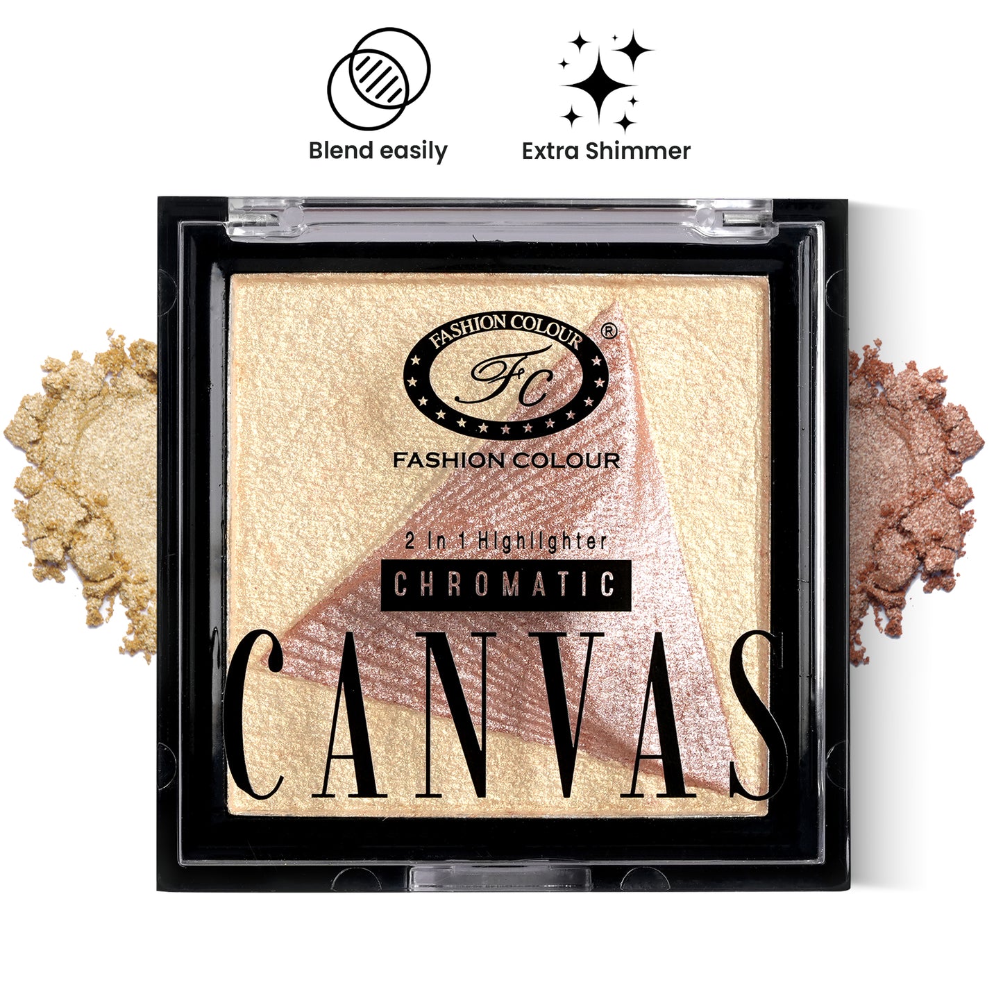 Canvas Chromatic 2-in-1 Highlighter | Long-Lasting Glow with Dual Tone Finish | Smooth, Blendable & Lightweight Texture | All Skin Types | 9g