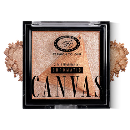 Canvas Chromatic 2-in-1 Highlighter | Long-Lasting Glow with Dual Tone Finish | Smooth, Blendable & Lightweight Texture | All Skin Types | 9g