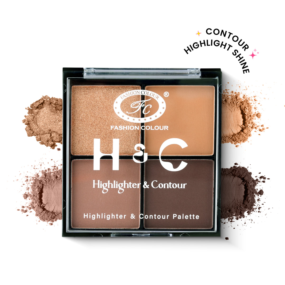 H & C 2 in 1 Highlighter and Contour Palette – Radiant Glow & Defined Contours | Buildable, Long-Lasting Formula | Flawless, Sculpted Look for All Skin Tones