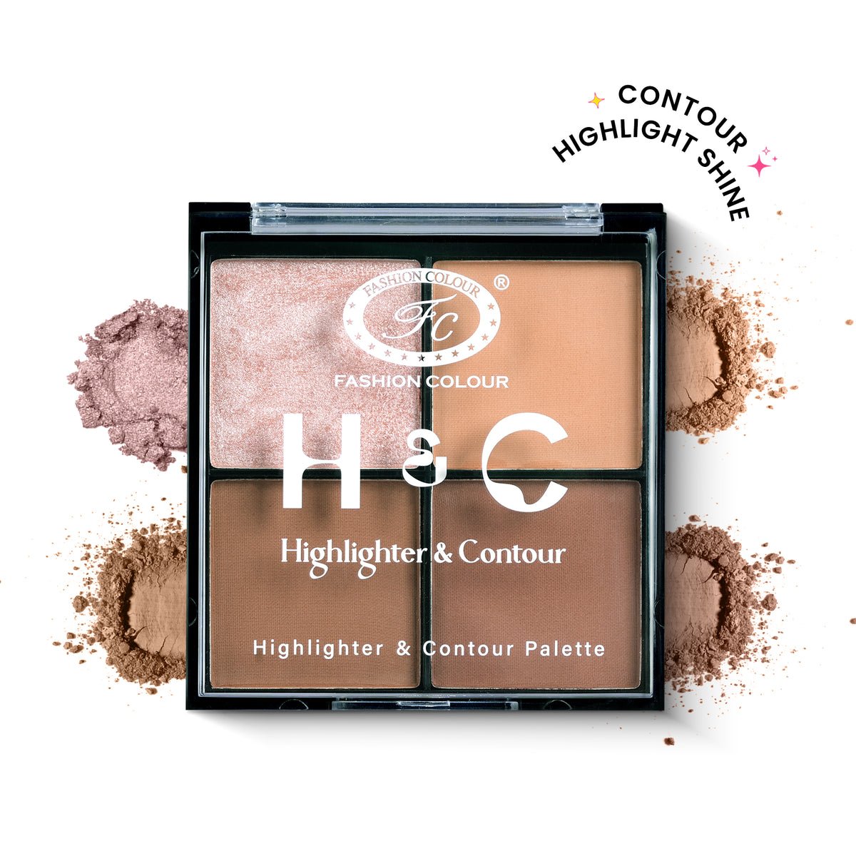 H & C 2 in 1 Highlighter and Contour Palette – Radiant Glow & Defined Contours | Buildable, Long-Lasting Formula | Flawless, Sculpted Look for All Skin Tones