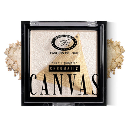 Canvas Chromatic 2-in-1 Highlighter | Long-Lasting Glow with Dual Tone Finish | Smooth, Blendable & Lightweight Texture | All Skin Types | 9g