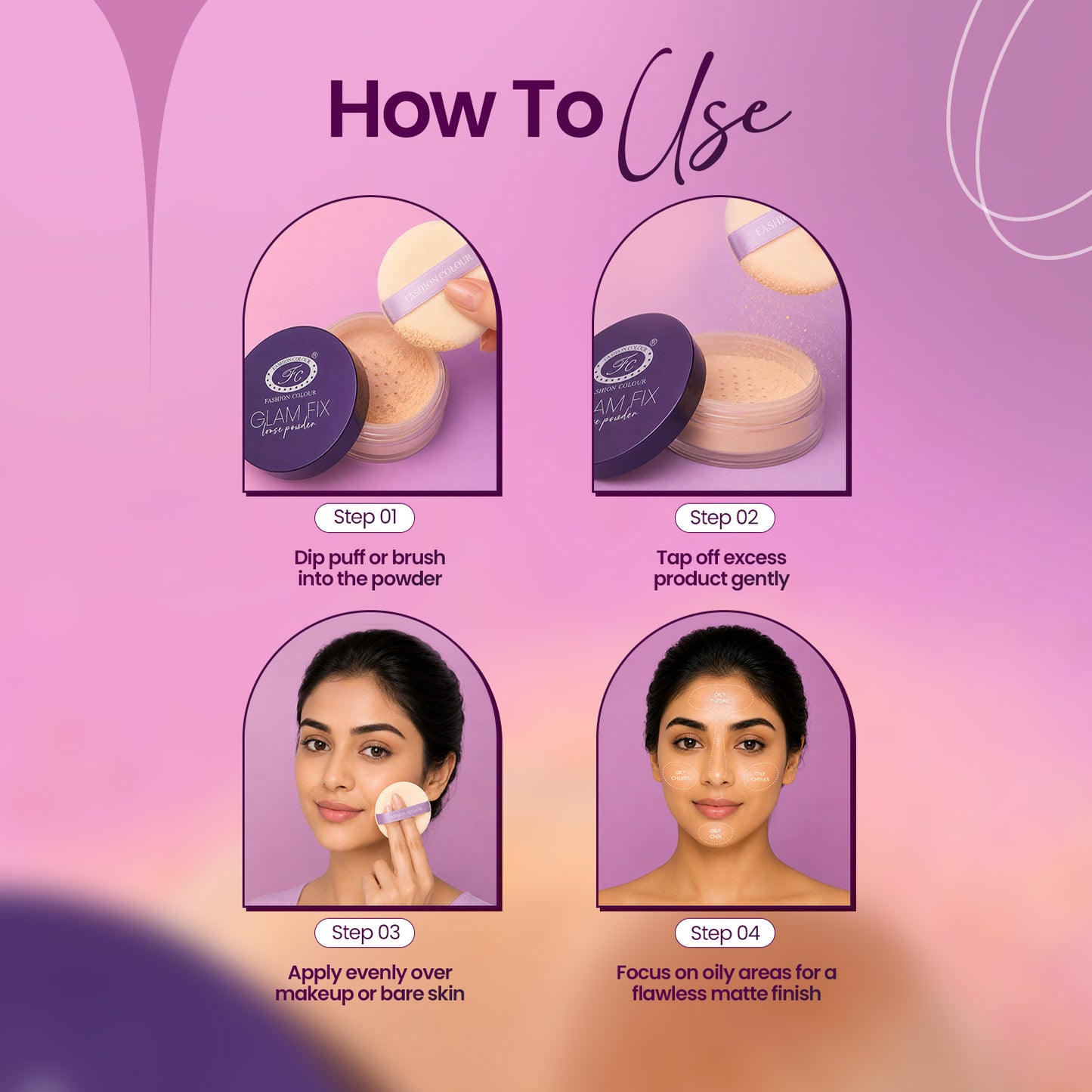 Glam Fix Loose Powder For Face Makeup | Setting & Finishing Loose Powder For All Skin Types | Non- Drying & Lightweight | Evens Out Skin Tone | Blurs Imperfections
