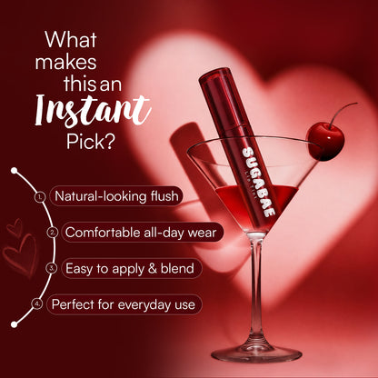 Sugabae Lip Tint | Long-Lasting Natural Lip & Cheek Tint | Lightweight, Smudge-Proof & Hydrating Formula | Soft Matte Finish | Moisturizing Lip Stain for All Skin Tones – 1.5g