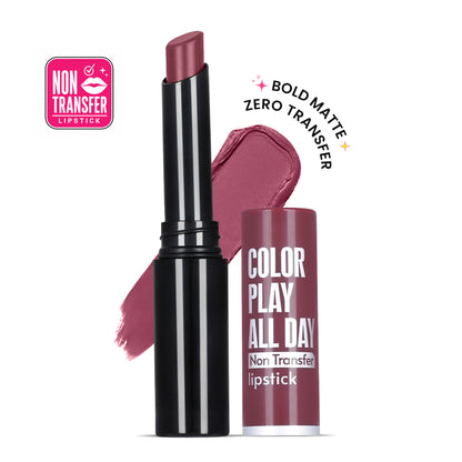 Color Play All Day Non Transfer Lipstick I Waterproof I Long Lasting I 2gm