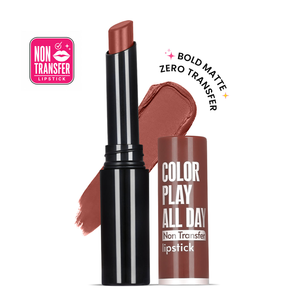 Color Play All Day Non Transfer Lipstick I Waterproof I Long Lasting I 2gm