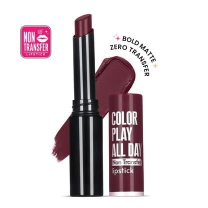 Color Play All Day Non Transfer Lipstick I Waterproof I Long Lasting I 2gm