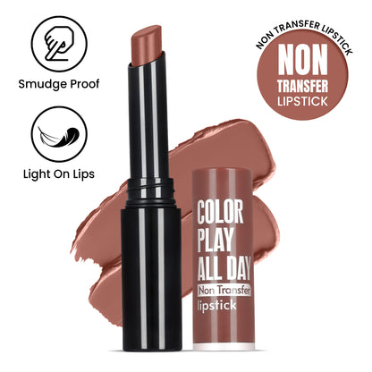 Color Play All Day Non Transfer Lipstick I Waterproof I Long Lasting I 2gm