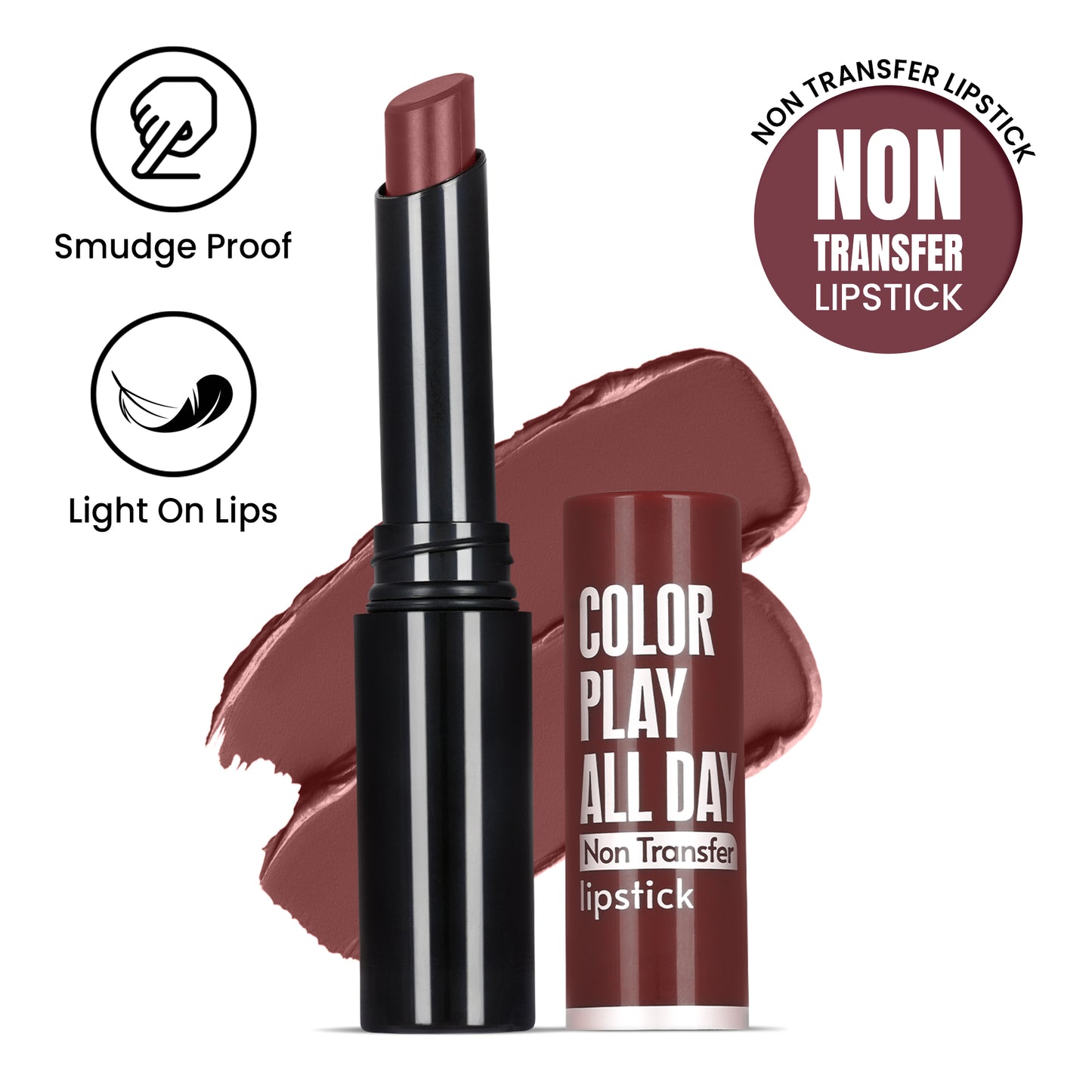 Color Play All Day Non Transfer Lipstick I Waterproof I Long Lasting I 2gm