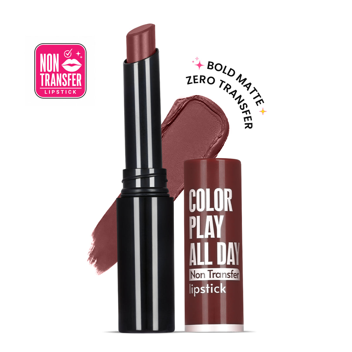 Color Play All Day Non Transfer Lipstick I Waterproof I Long Lasting I 2gm
