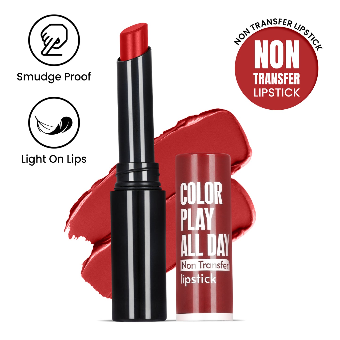 Color Play All Day Non Transfer Lipstick I Waterproof I Long Lasting I 2gm