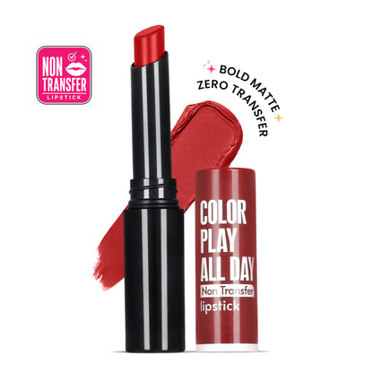 Color Play All Day Non Transfer Lipstick I Waterproof I Long Lasting I 2gm