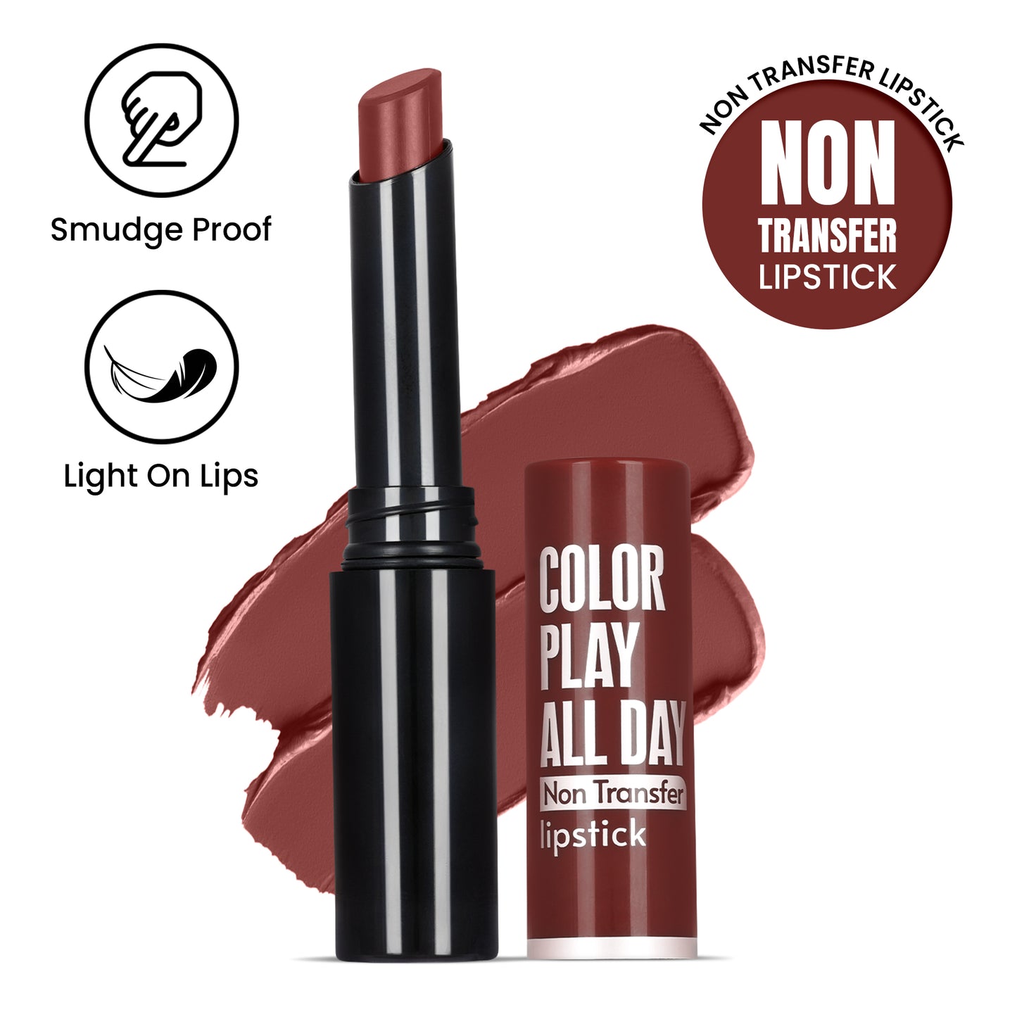Color Play All Day Non Transfer Lipstick I Waterproof I Long Lasting I 2gm