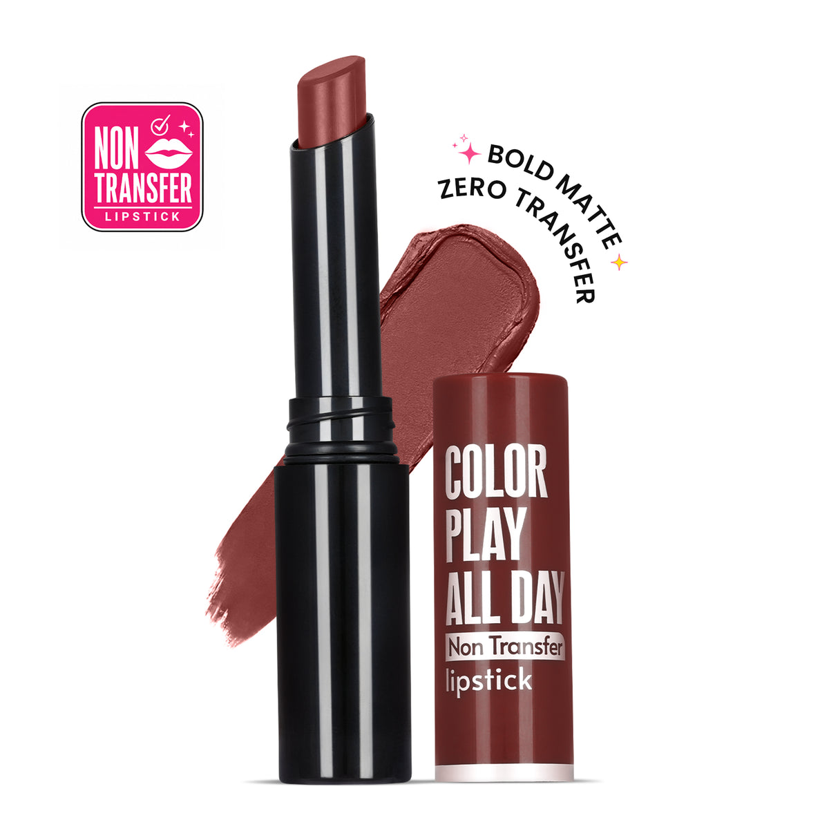 Color Play All Day Non Transfer Lipstick I Waterproof I Long Lasting I 2gm