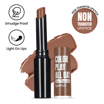 Color Play All Day Non Transfer Lipstick I Waterproof I Long Lasting I 2gm