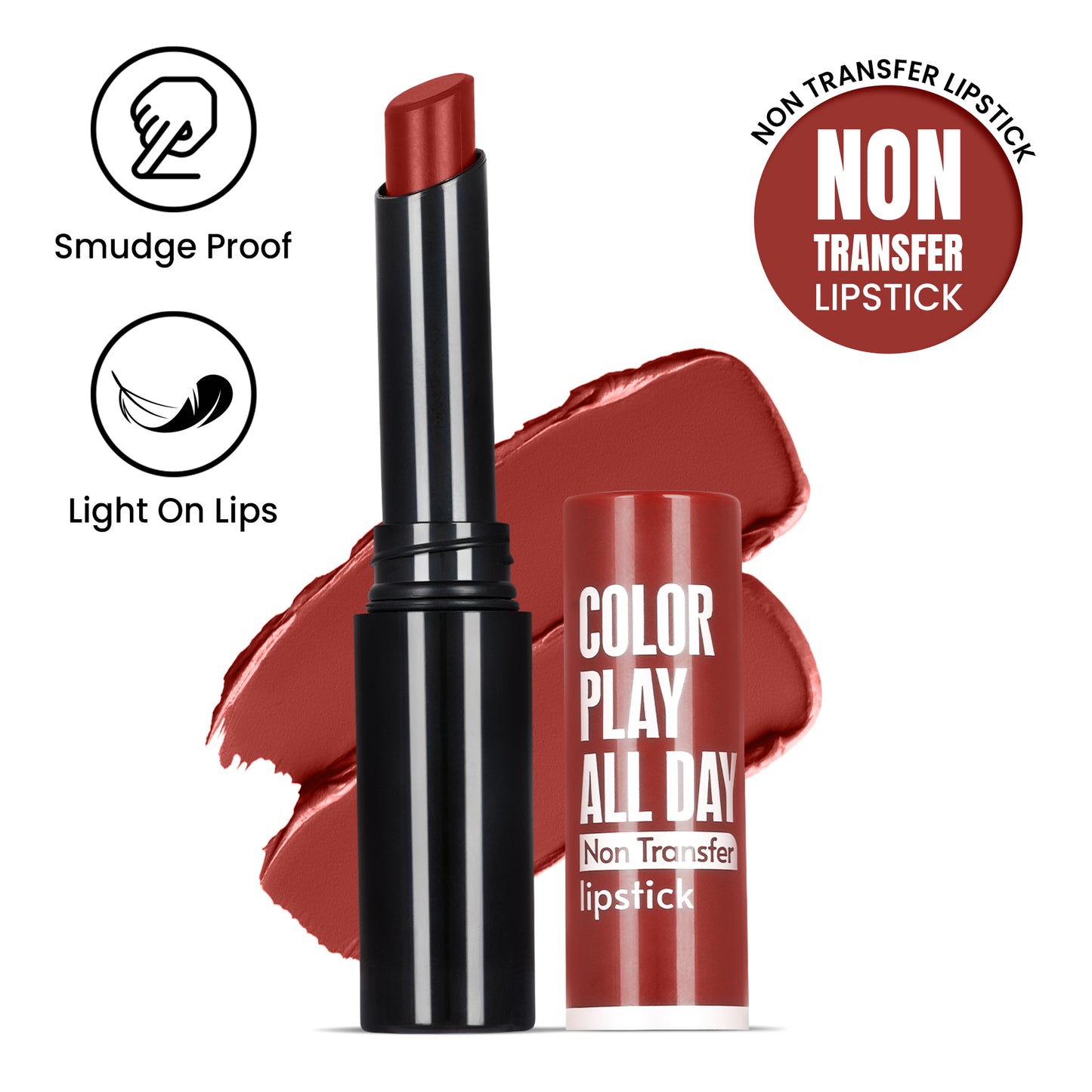 Color Play All Day Non Transfer Lipstick I Waterproof I Long Lasting I 2gm