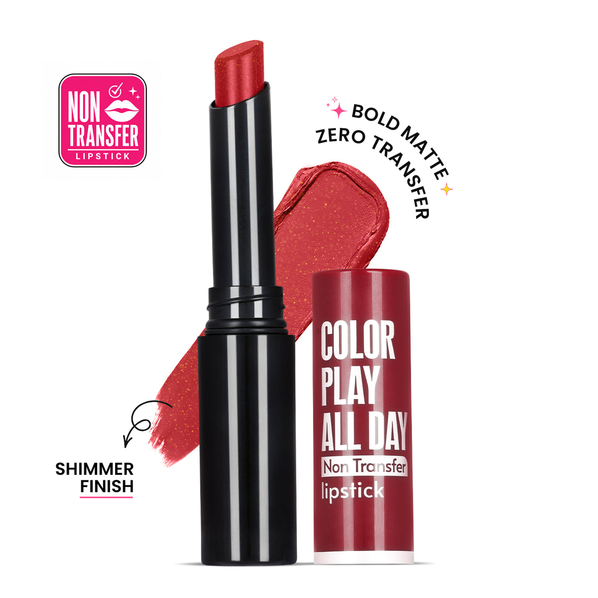 Color Play All Day Non Transfer Lipstick I Waterproof I Long Lasting I 2gm