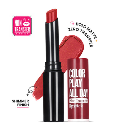 Color Play All Day Non Transfer Lipstick I Waterproof I Long Lasting I 2gm