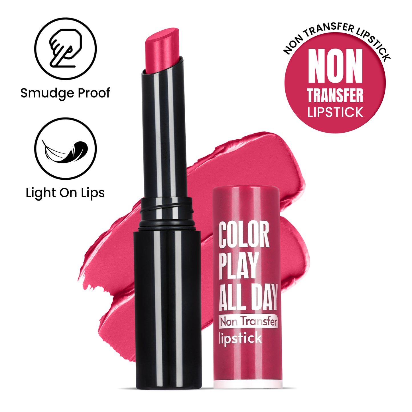 Color Play All Day Non Transfer Lipstick I Waterproof I Long Lasting I 2gm