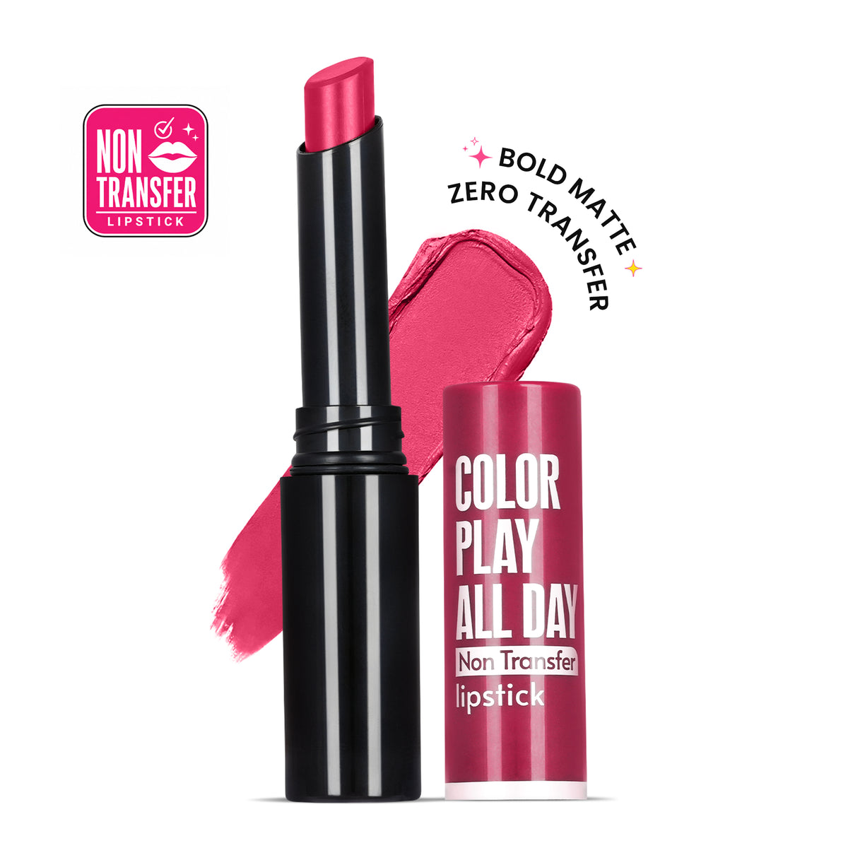 Color Play All Day Non Transfer Lipstick I Waterproof I Long Lasting I 2gm