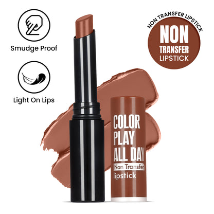 Color Play All Day Non Transfer Lipstick I Waterproof I Long Lasting I 2gm