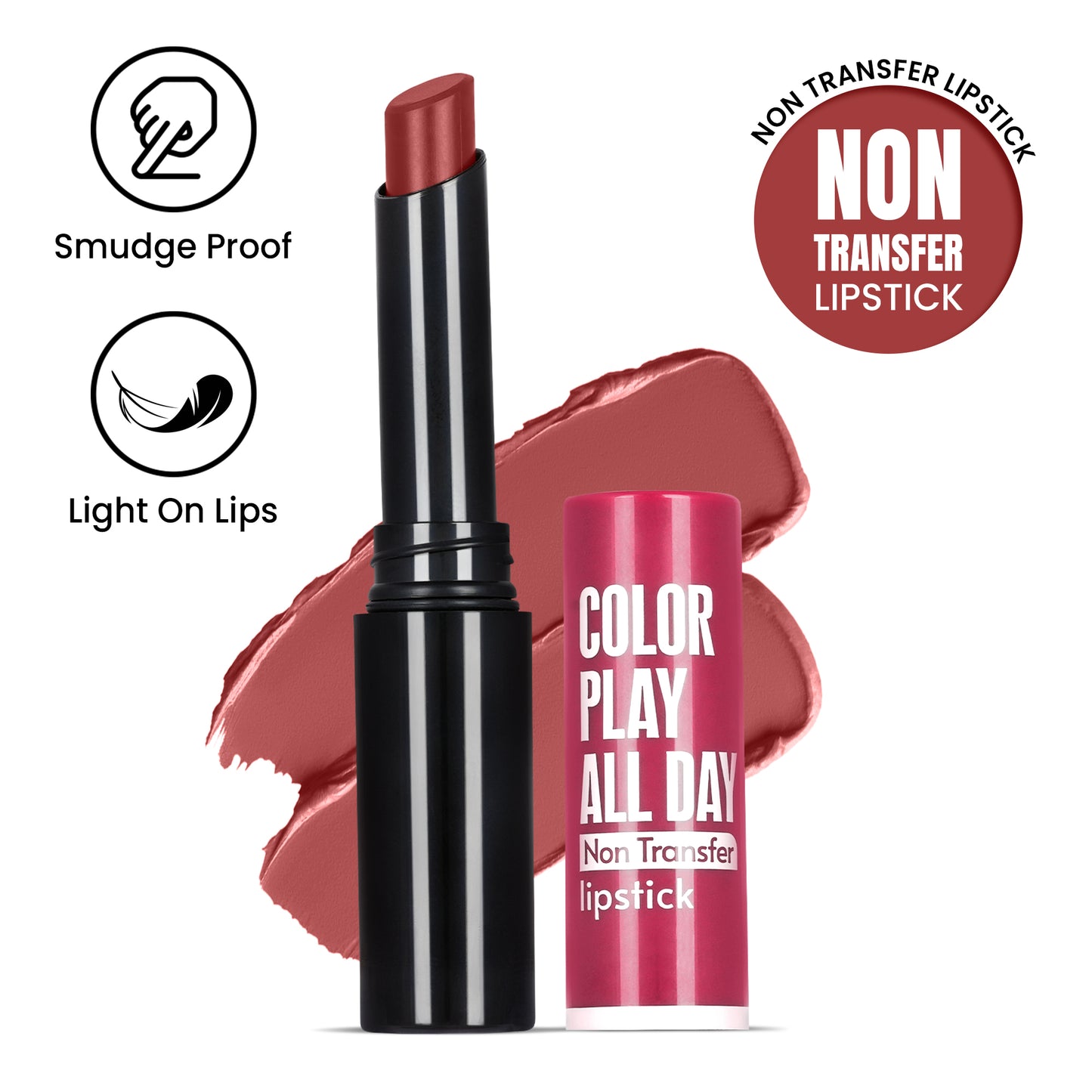 Color Play All Day Non Transfer Lipstick I Waterproof I Long Lasting I 2gm