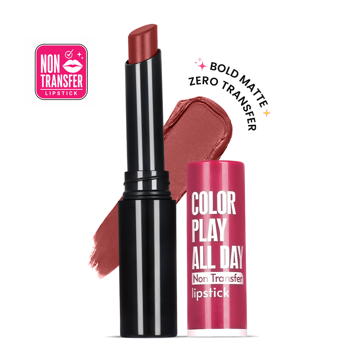 Color Play All Day Non Transfer Lipstick I Waterproof I Long Lasting I 2gm