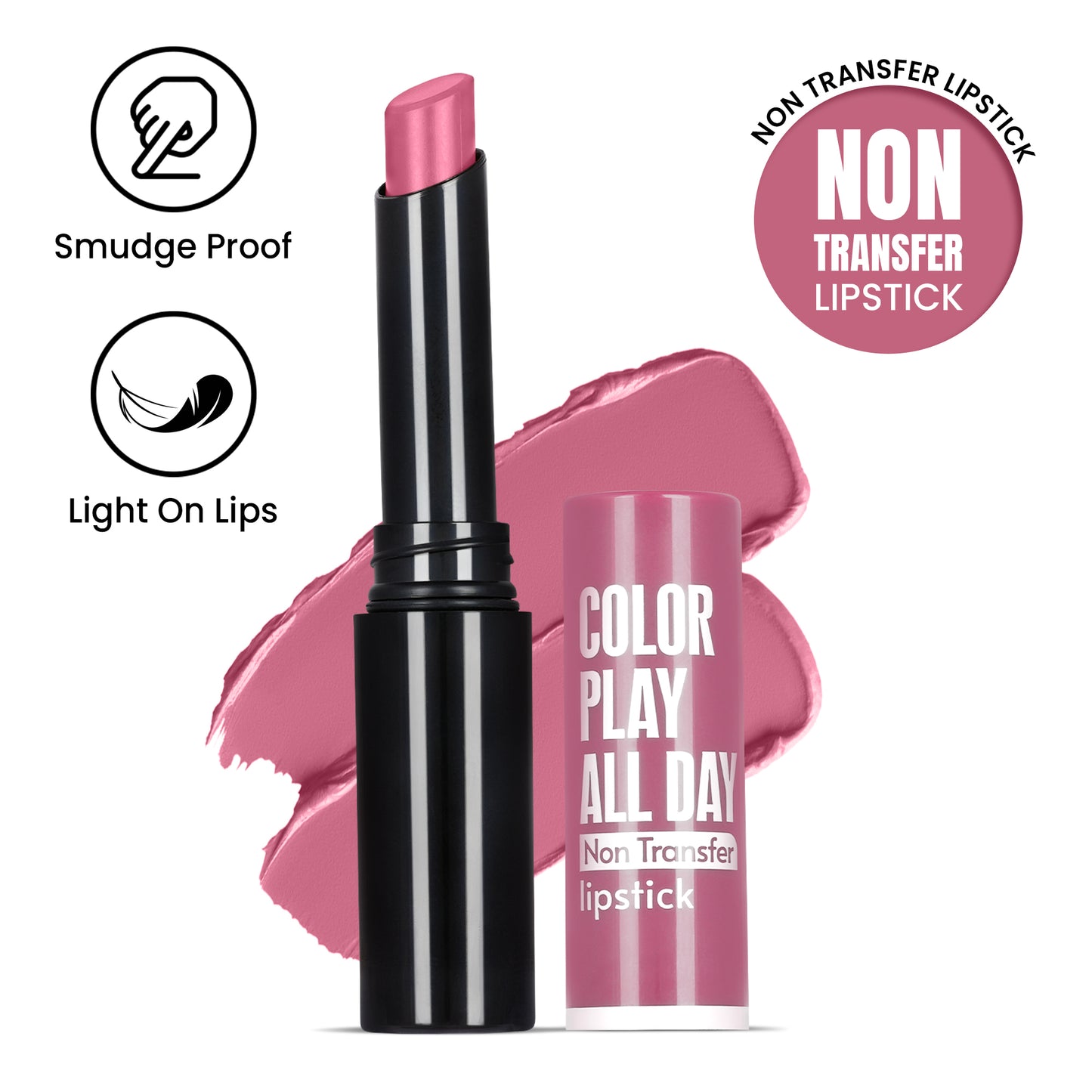 Color Play All Day Non Transfer Lipstick I Waterproof I Long Lasting I 2gm