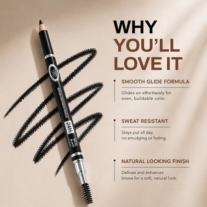 Brogo brow definer Pencil With Spoolie | Smudge Proof, Waterproof And Pigmented Eyebrow Pencil | Stay upto 24H