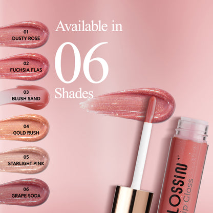 Glossin Lip Gloss 4.5gm | High-Shine Non-Sticky Lip Gloss | Long-Lasting Hydrating Formula | Gloss for Smooth, Plump & Moisturized Lips