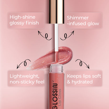 Glossin Lip Gloss 4.5gm | High-Shine Non-Sticky Lip Gloss | Long-Lasting Hydrating Formula | Gloss for Smooth, Plump & Moisturized Lips