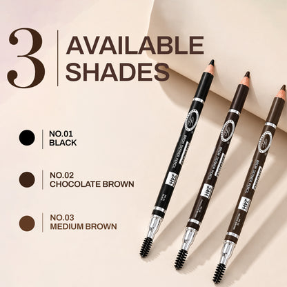 Brogo brow definer Pencil With Spoolie | Smudge Proof, Waterproof And Pigmented Eyebrow Pencil | Stay upto 24H