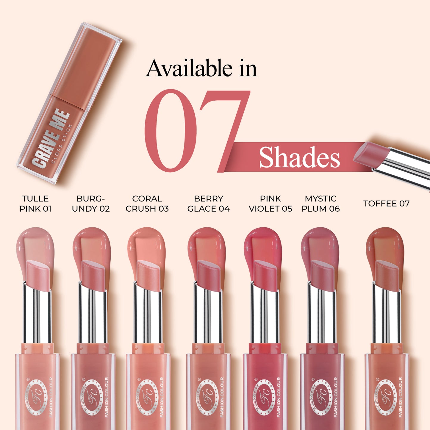 Crave Me Gloss Stick 3.1g | High-Shine Lip Gloss Stick | Smooth & Hydrating Creamy Gloss | Long-Lasting Moisturizing Lip Color for Soft & Glossy Lips