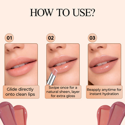 Crave Me Gloss Stick 3.1g | High-Shine Lip Gloss Stick | Smooth & Hydrating Creamy Gloss | Long-Lasting Moisturizing Lip Color for Soft & Glossy Lips