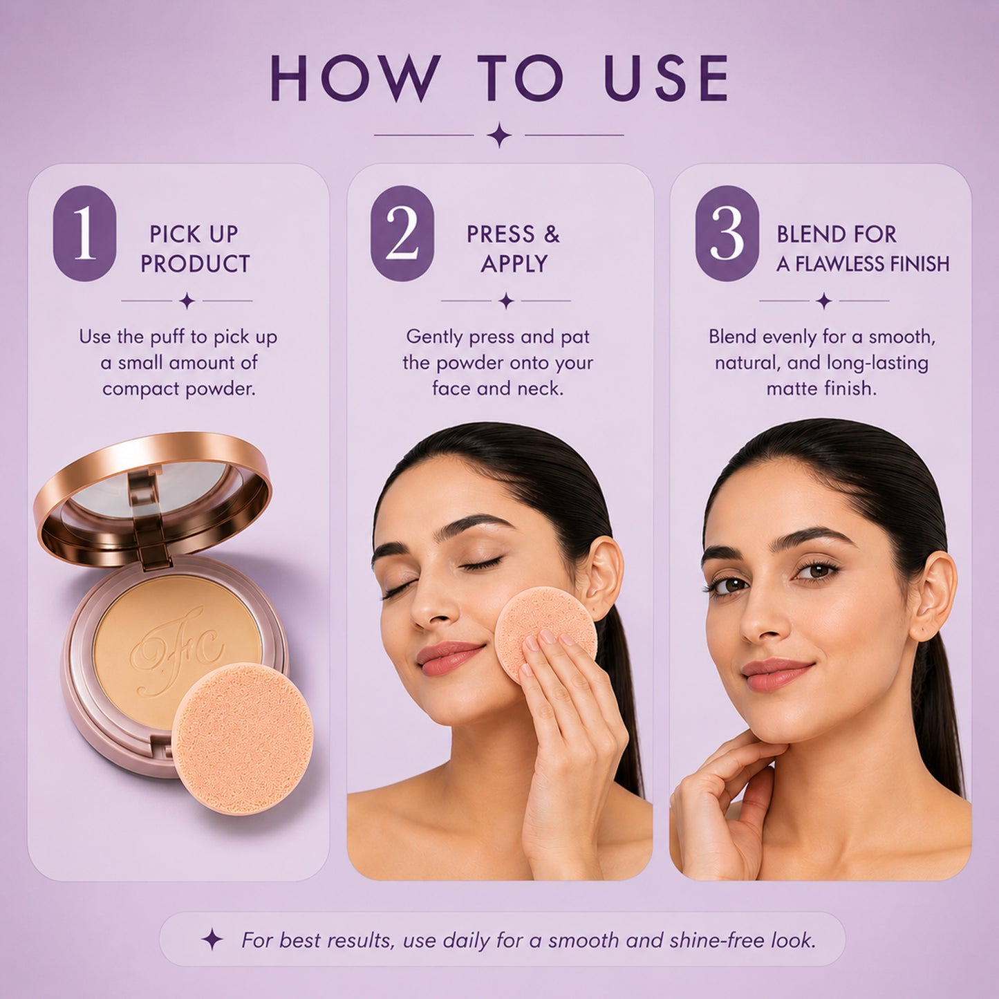 HD Photography Finish 2 -IN- 1 Compact Powder with Powder Puff| Silky Texture | Ultra-Fine Formula | Blurring Imperfcetions | Combatting Shine | All-day Long