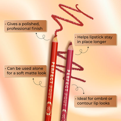 Perfect Pout Matte Lipliner | Glides on Smoothly | Matt Finish | Waterproof | Long-lasting | One Swipe Smooth Application