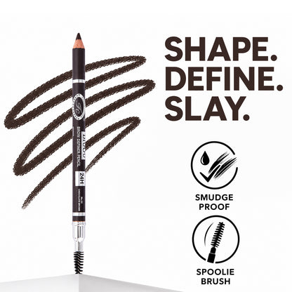 Brogo brow definer Pencil With Spoolie | Smudge Proof, Waterproof And Pigmented Eyebrow Pencil | Stay upto 24H