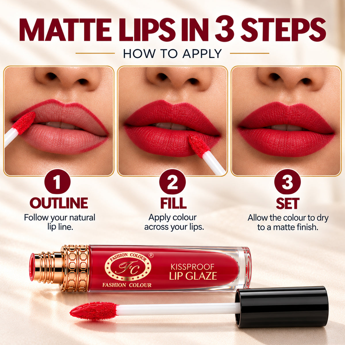 Kissproof Lip Glaze, Liquid Lipstick ,7Gm