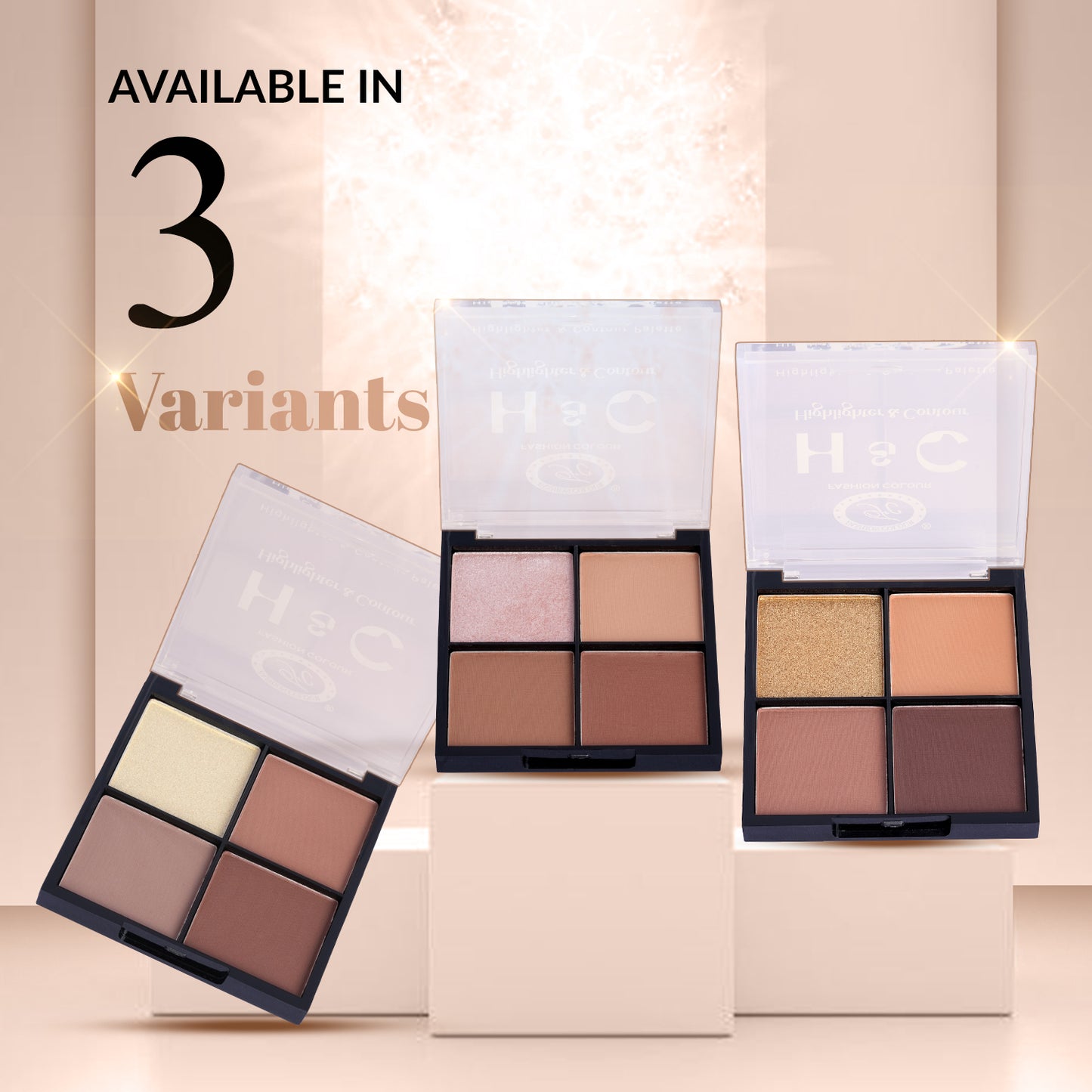 H & C 2 in 1 Highlighter and Contour Palette – Radiant Glow & Defined Contours | Buildable, Long-Lasting Formula | Flawless, Sculpted Look for All Skin Tones