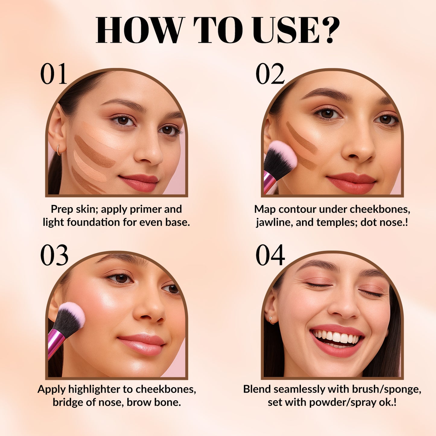 H & C 2 in 1 Highlighter and Contour Palette – Radiant Glow & Defined Contours | Buildable, Long-Lasting Formula | Flawless, Sculpted Look for All Skin Tones