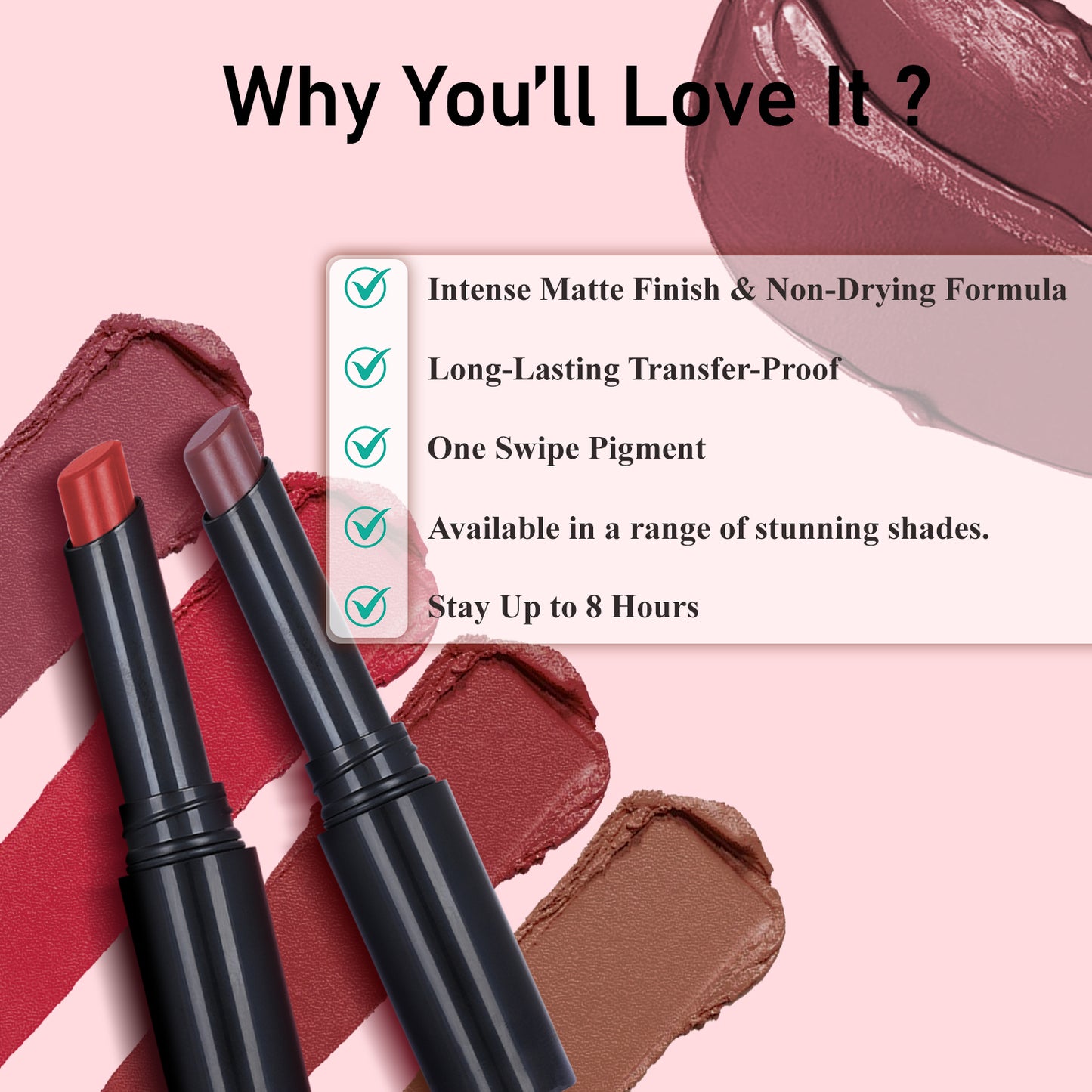 Color Play All Day Non Transfer Lipstick I Waterproof I Long Lasting I 2gm