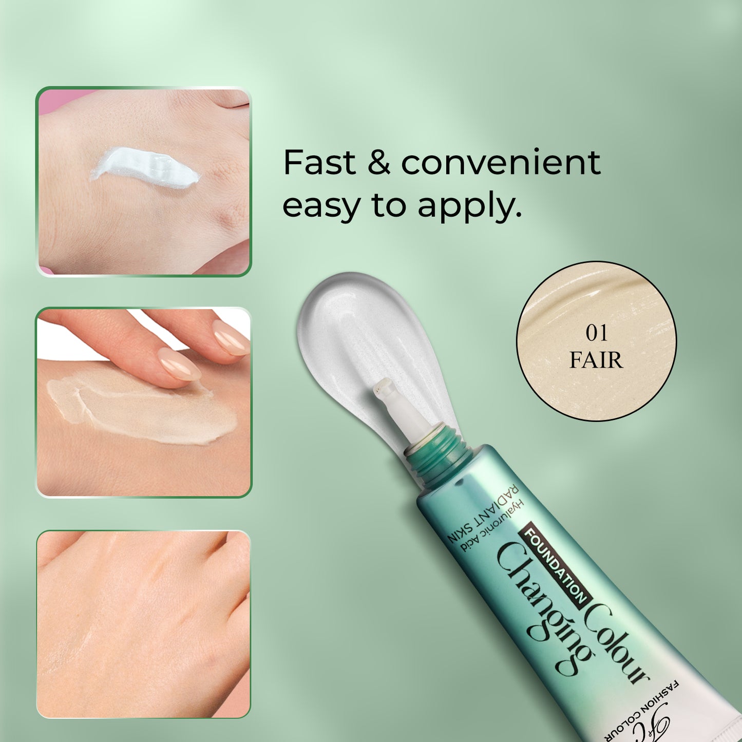 Color Changing Foundation | Infused With Hyaluronic Acid |(40g)