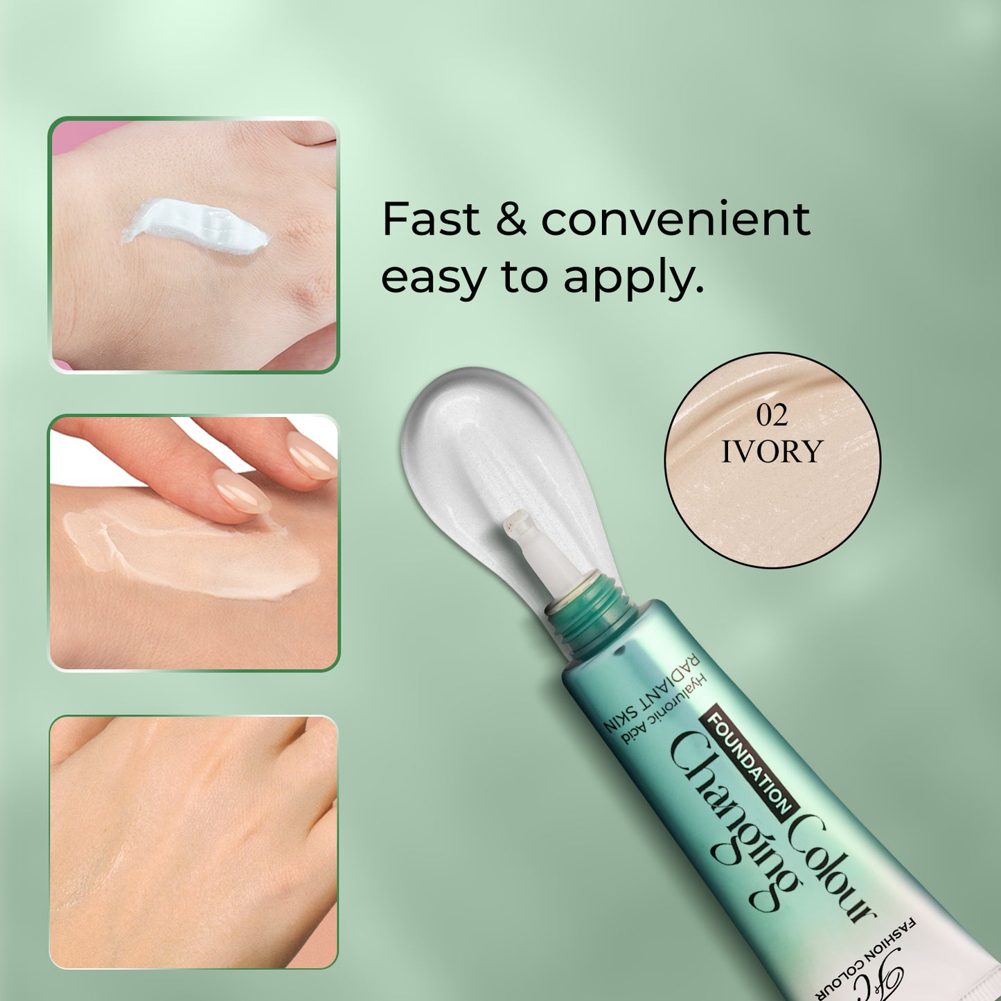 Color Changing Foundation | Infused With Hyaluronic Acid |(40g)