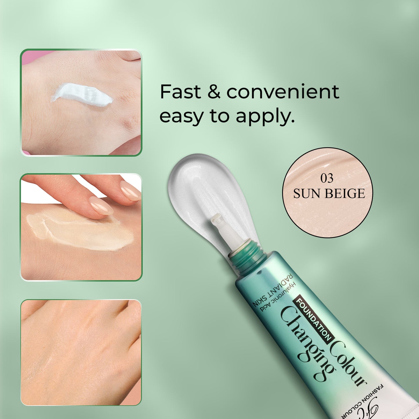 Color Changing Foundation | Infused With Hyaluronic Acid |(40g)