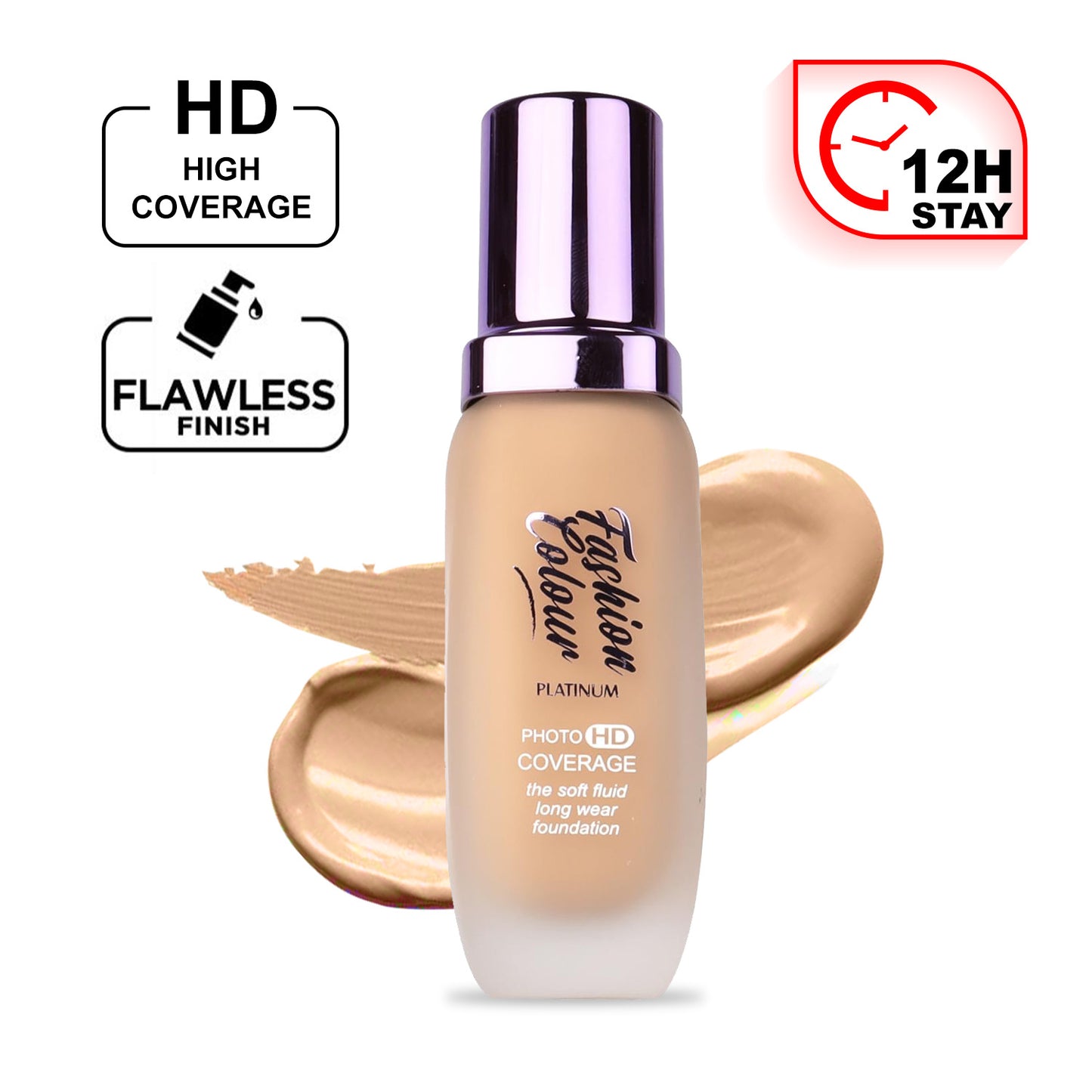 Platinum The Soft Fluid Long Wear Foundation, With Photo HD Coverage , 45ml
