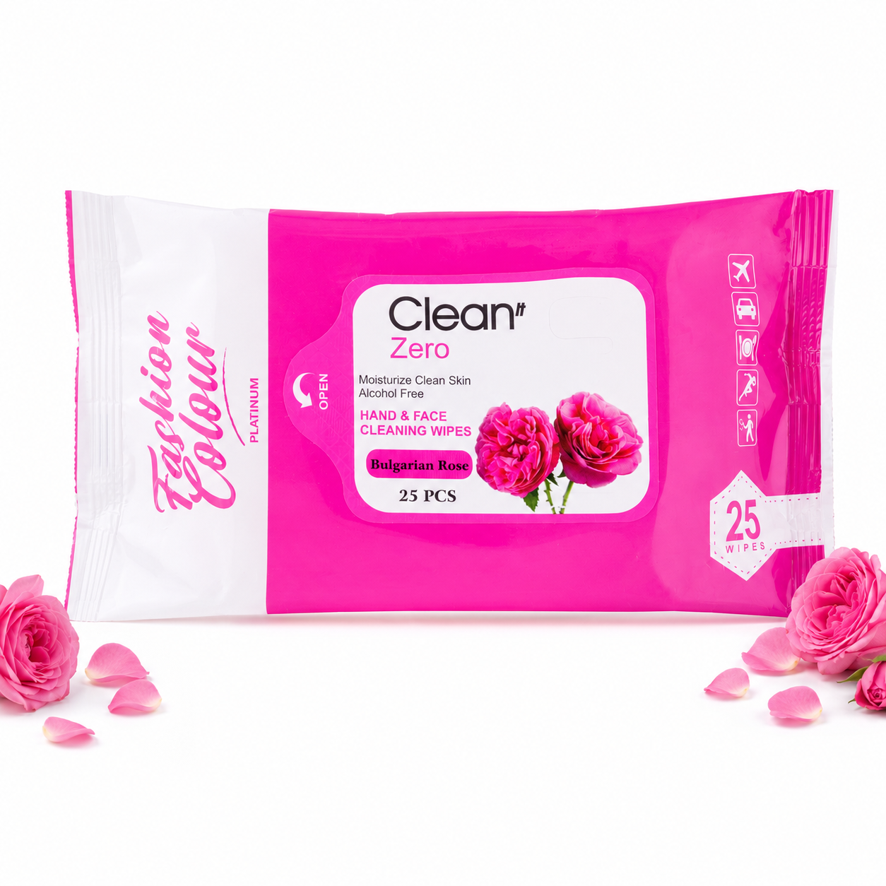 Clean It Zero Hand and Face Cleaning Wipes | Bulgarian Rose | 25N