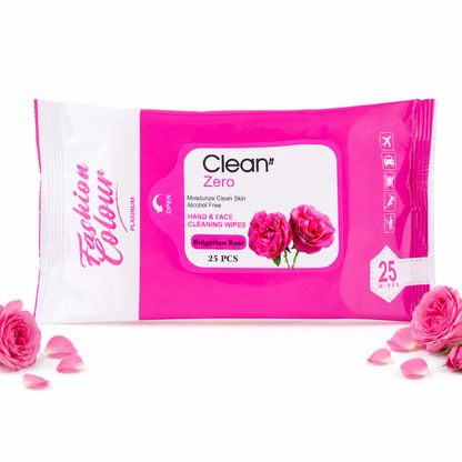 Clean It Zero Hand and Face Cleaning Wipes | Bulgarian Rose | 25N